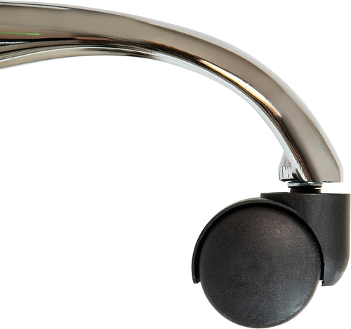 Bürostuhl Braun Vinyl – Chrom-Gestell, Armlehnenlos