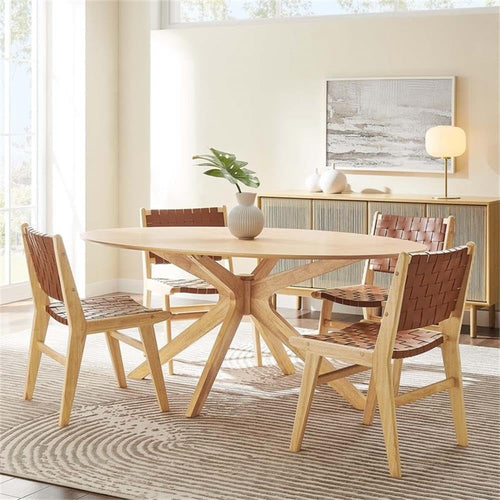 Ovaler Esstisch 180 cm Eiche – Mid-Century Modern