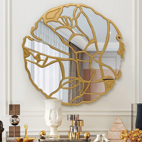 Großer Wandspiegel Gold – Unregelmäßiger Rahmen 80 cm