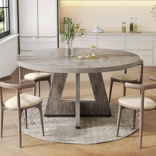 Runder Esstisch 120 cm – Grau für 4–6 Personen