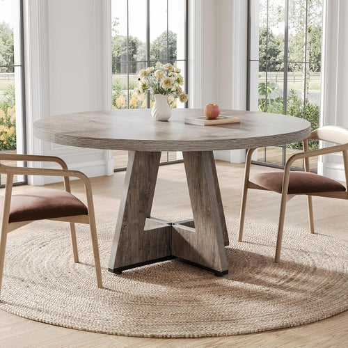 Runder Esstisch 120 cm – Grau für 4–6 Personen