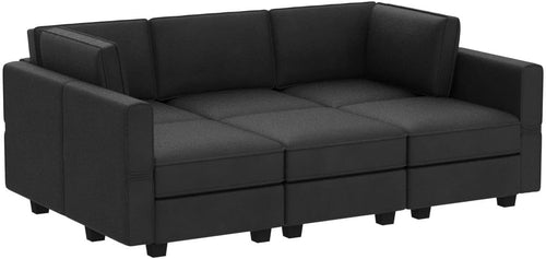 Modulares Samt-Ecksofa mit Chaiselongue – Wohnzimmer