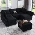 Modulares Samt-Ecksofa mit Chaiselongue – Wohnzimmer