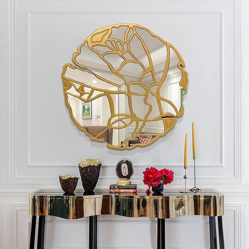 Großer Wandspiegel Gold – Unregelmäßiger Rahmen 80 cm