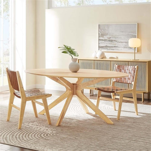 Ovaler Esstisch 180 cm Eiche – Mid-Century Modern