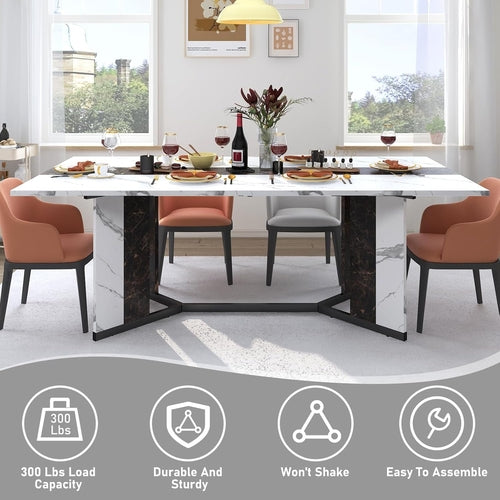 Esstisch Marmor-Optik 180 cm – Modern für 6 Personen