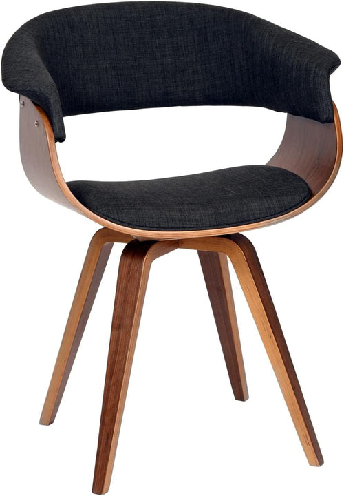 Charcoal Fabric and Walnut Wood Dining Chair 19 Inch Seat
