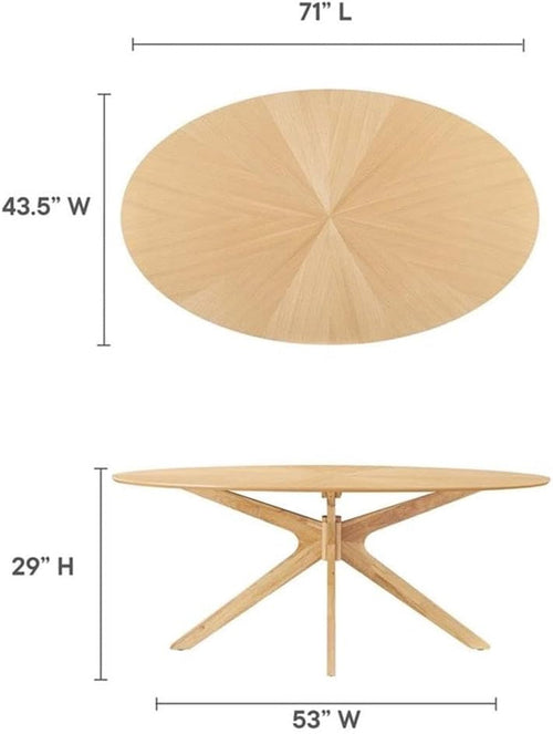 Ovaler Esstisch 180 cm Eiche – Mid-Century Modern