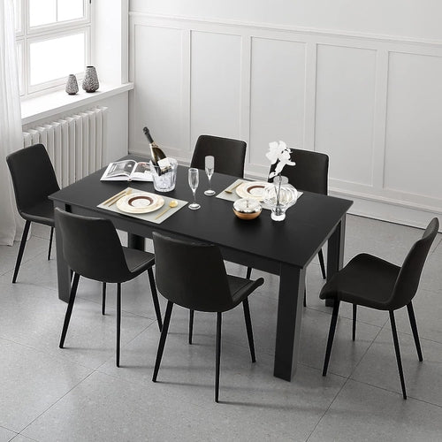 Schwarzer Esstisch 160 cm für 6 Personen – Modernes Design
