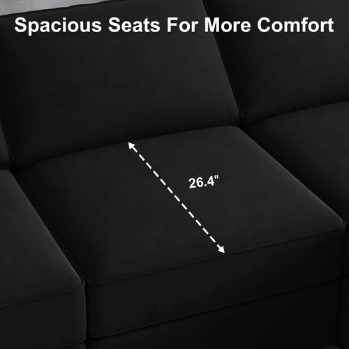 Modulares Samt-Ecksofa mit Chaiselongue – Wohnzimmer