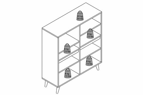 Mehrzweckschrank Weiß Holz – 3 Türen & offenes Regal