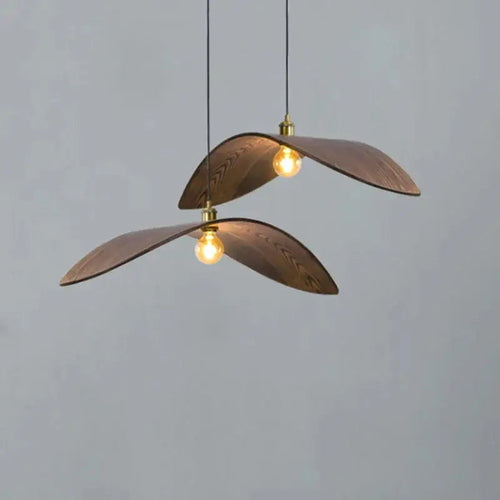 Blatt-Kronleuchter aus Holz – Handgefertigt LED