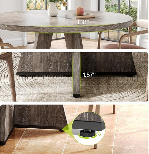 Runder Esstisch 120 cm – Grau für 4–6 Personen