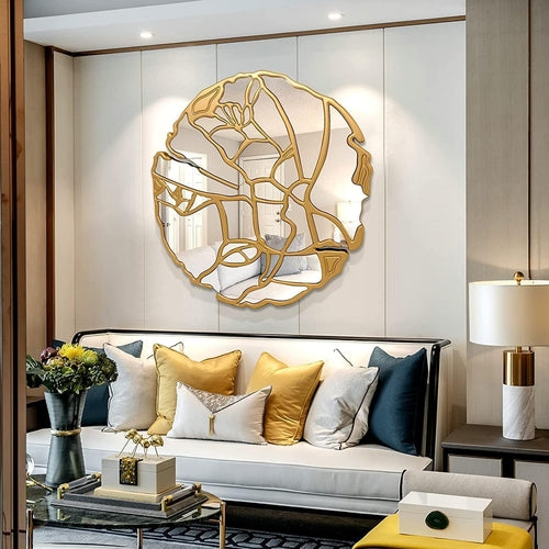 Großer Wandspiegel Gold – Unregelmäßiger Rahmen 80 cm