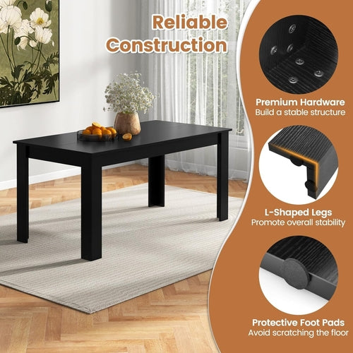 Schwarzer Esstisch 160 cm für 6 Personen – Modernes Design