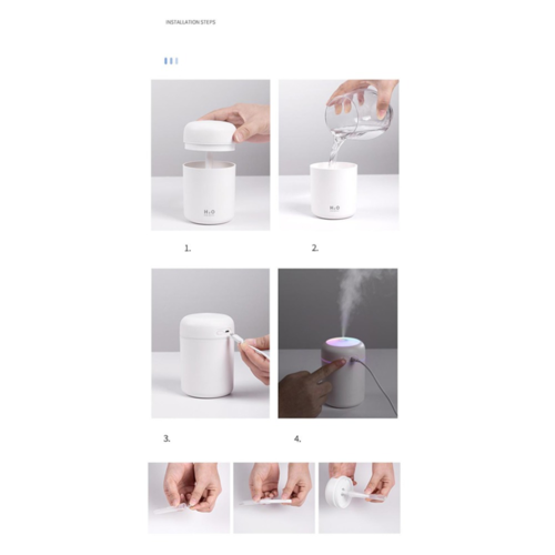 Portabler Luftbefeuchter & Aroma-Diffuser – USB für Auto & Zuhause