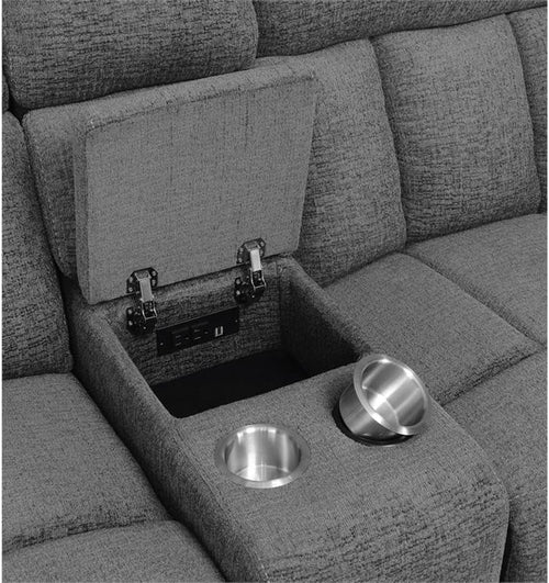 Anthrazit Ecksofa 6-teilig mit Relaxfunktion – Wohnzimmer