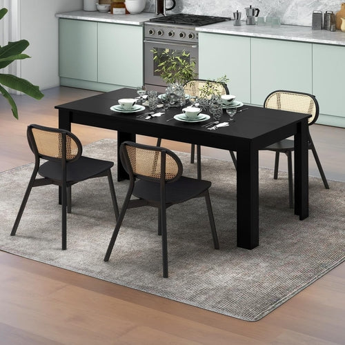 Schwarzer Esstisch 160 cm für 6 Personen – Modernes Design
