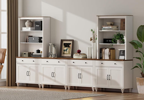 TV-Schrank Farmhouse Weiß – 8 Türen für TVs bis 190 cm